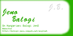 jeno balogi business card