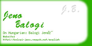 jeno balogi business card